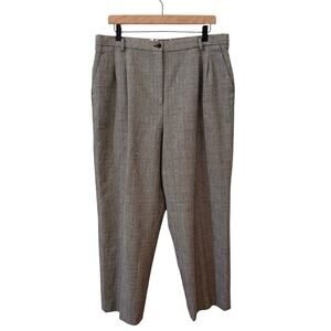 Vintage Women's Pendleton 100% Wool Plaid Glen Check Black White Trousers Sz 18